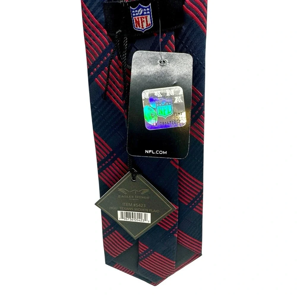 NFL Mens Houston Texans Striped Polyester Sports Neck Tie